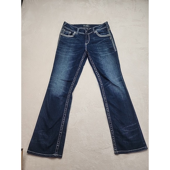 Silver Suki Modern Midi Rise Dark Denim Women's Jeans  30x31. - Picture 1 of 7